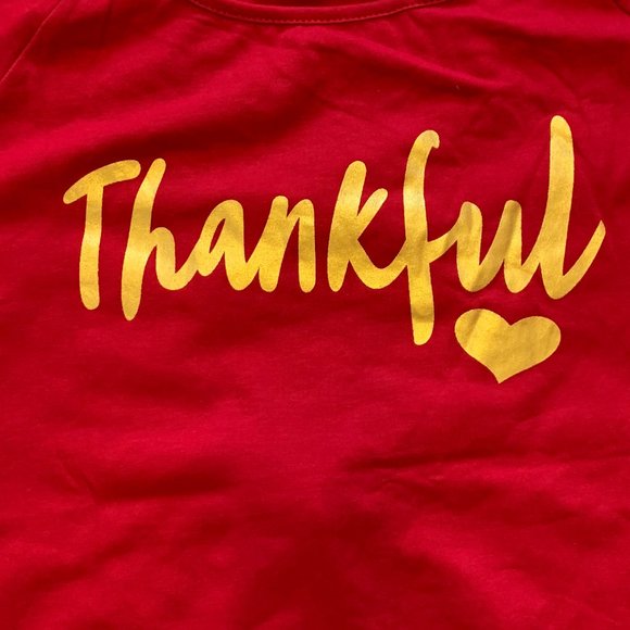 LAST ONE! Off Shoulder Thanksgiving Thankful Shirt - Picture 4 of 6